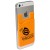 Silicone promotional adhesive cell phone wallet with removable adhesive tabs - Orange